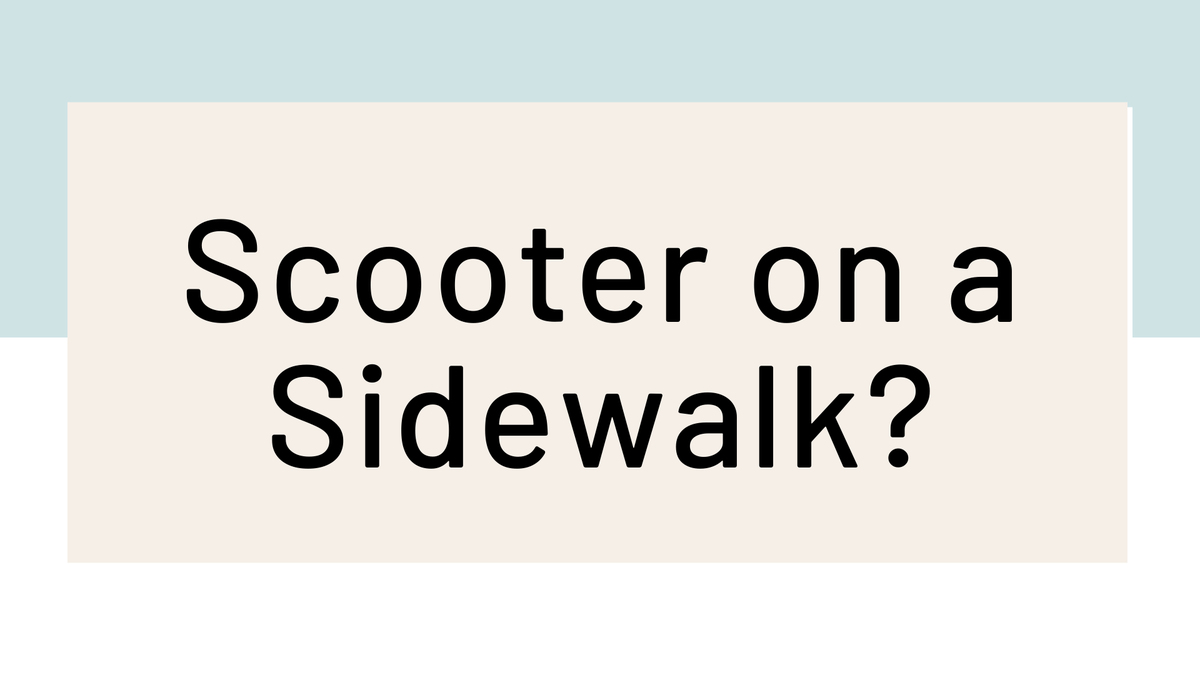'Video thumbnail for Can you ride a scooter on the sidewalk?'