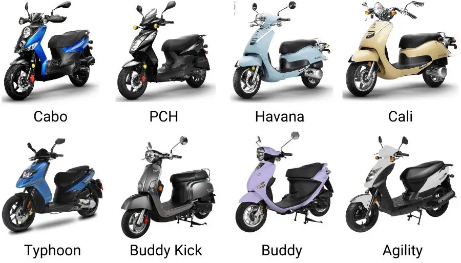 Lineup of 125 Scooters