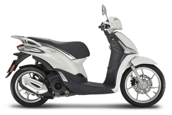 Image of a white Piaggio Liberty scooter