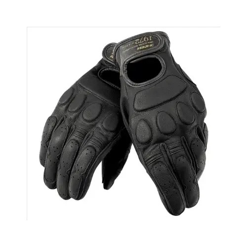 Black motorcycle gloves that can be used for scooters