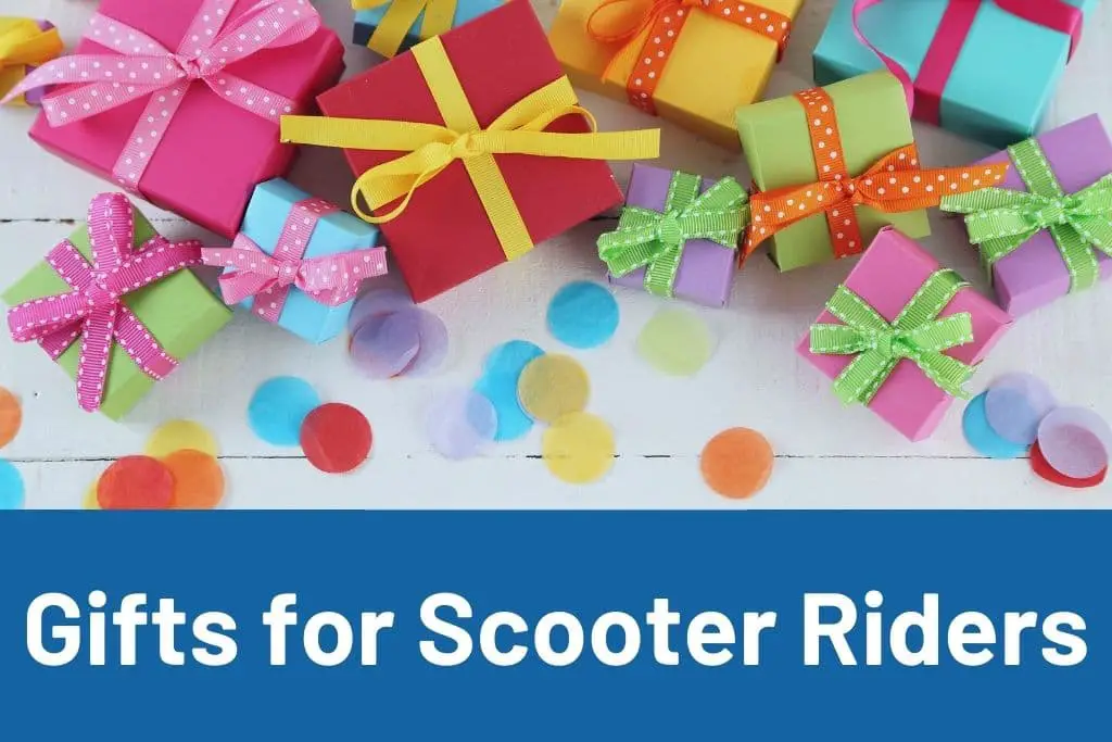 Gifts for scooter riders text with generic birthday gifts