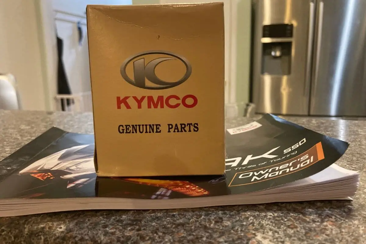 kymco oil filter in a box and owners manual