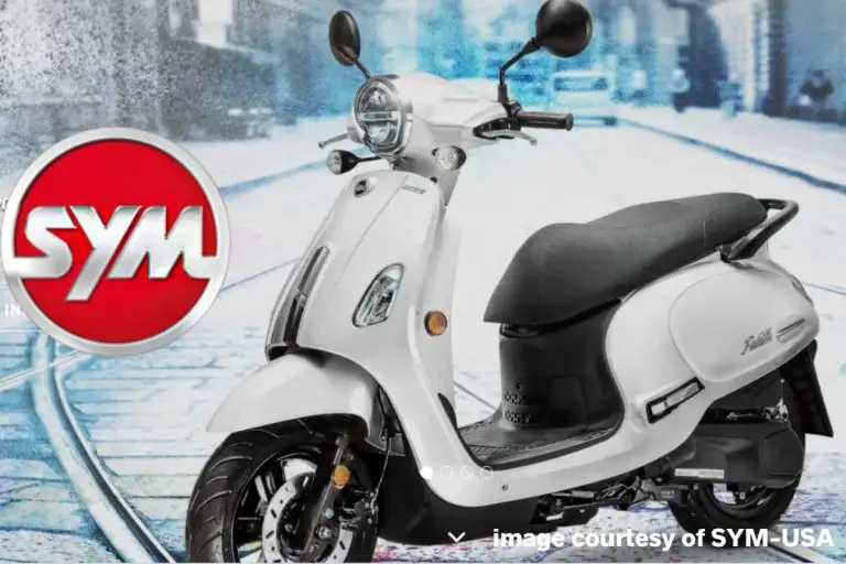 white fiddle scooter and sym logo
