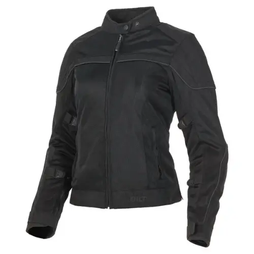 womens black motorcycle jacket that has mesh